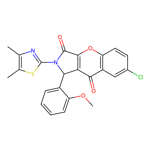 7-chloro-2-(4,5-dimethyl-1,3-thiazol-2-yl)-1-(2-methoxyphenyl)-1,2-dihydrochromeno[2,3-c]pyrrole-3,9-dione structure