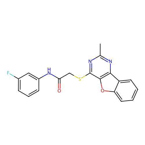 N-(3-fluorophenyl)-2-((2-methylbenzofuro[3,2-d]pyrimidin-4-yl)thio)acetamide structure