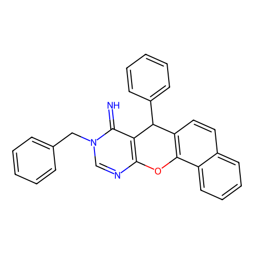 9-benzyl-7-phenyl-7,9-dihydro-8H-benzo[7,8]chromeno[2,3-d]pyrimidin-8-imine structure
