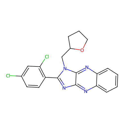 2-(2,4-dichlorophenyl)-3-(oxolan-2-ylmethyl)imidazo[4,5-b]quinoxaline structure