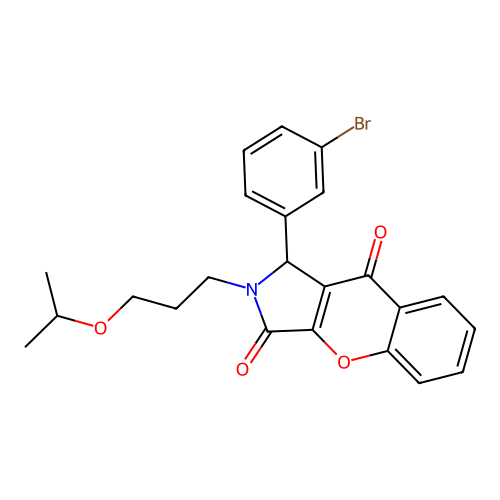 1-(3-bromophenyl)-2-(3-isopropoxypropyl)-1,2-dihydrochromeno[2,3-c]pyrrole-3,9-dione structure