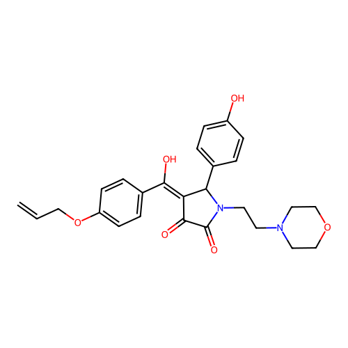 3-hydroxy-5-(4-hydroxyphenyl)-1-[2-(morpholin-4-yl)ethyl]-4-[4-(prop-2-en-1-yloxy)benzoyl]-2,5-dihydro-1H-pyrrol-2-one structure