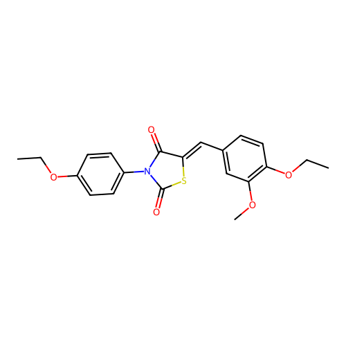 (Z)-5-(4-ethoxy-3-methoxybenzylidene)-3-(4-ethoxyphenyl)thiazolidine-2,4-dione structure