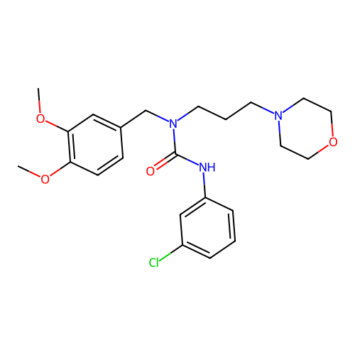 3-(3-Chlorophenyl)-1-(3,4-dimethoxybenzyl)-1-[3-(morpholin-4-yl)propyl]urea structure