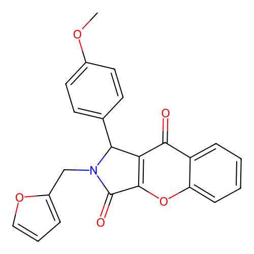 2-(furan-2-ylmethyl)-1-(4-methoxyphenyl)-1,2-dihydrochromeno[2,3-c]pyrrole-3,9-dione structure