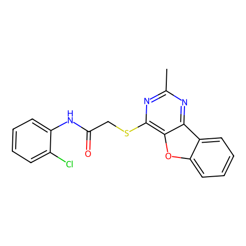 N-(2-chlorophenyl)-2-((2-methylbenzofuro[3,2-d]pyrimidin-4-yl)thio)acetamide structure