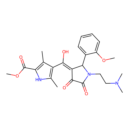 methyl 4-({1-[2-(dimethylamino)ethyl]-4-hydroxy-2-(2-methoxyphenyl)-5-oxo(3-py rrolin-3-yl)}carbonyl)-3,5-dimethylpyrrole-2-carboxylate structure