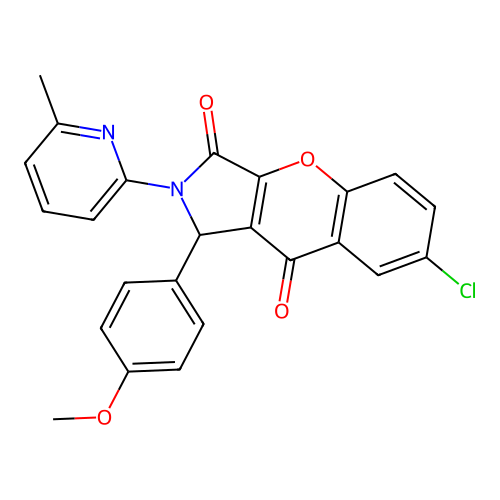 7-chloro-1-(4-methoxyphenyl)-2-(6-methylpyridin-2-yl)-1,2-dihydrochromeno[2,3-c]pyrrole-3,9-dione structure