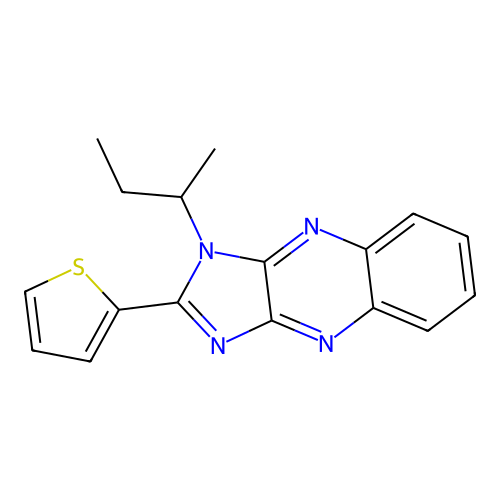1-(butan-2-yl)-2-(thiophen-2-yl)-1H-imidazo[4,5-b]quinoxaline structure