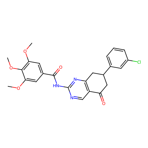 N-[7-(3-chlorophenyl)-5-oxo-5,6,7,8-tetrahydroquinazolin-2-yl]-3,4,5-trimethoxybenzamide structure