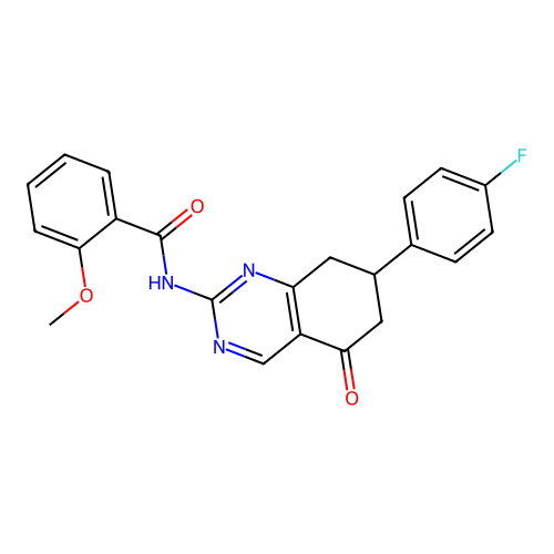 N-(7-(4-fluorophenyl)-5-oxo-5,6,7,8-tetrahydroquinazolin-2-yl)-2-methoxybenzamide structure