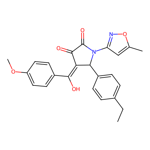 5-(4-ethylphenyl)-3-hydroxy-4-(4-methoxybenzoyl)-1-(5-methyl-1,2-oxazol-3-yl)-2,5-dihydro-1H-pyrrol-2-one structure