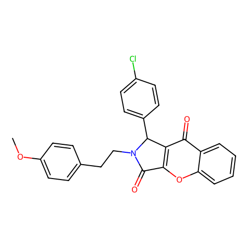 1-(4-chlorophenyl)-2-(4-methoxyphenethyl)-1,2-dihydrochromeno[2,3-c]pyrrole-3,9-dione structure