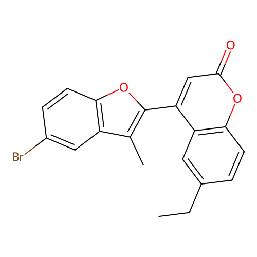 4-(5-bromo-3-methyl-1-benzofuran-2-yl)-6-ethyl-2H-chromen-2-one structure