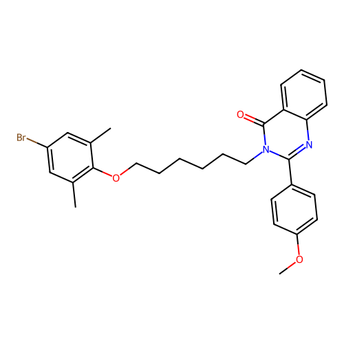 3-(6-(4-bromo-2,6-dimethylphenoxy)hexyl)-2-(4-methoxyphenyl)quinazolin-4(3H)-one structure