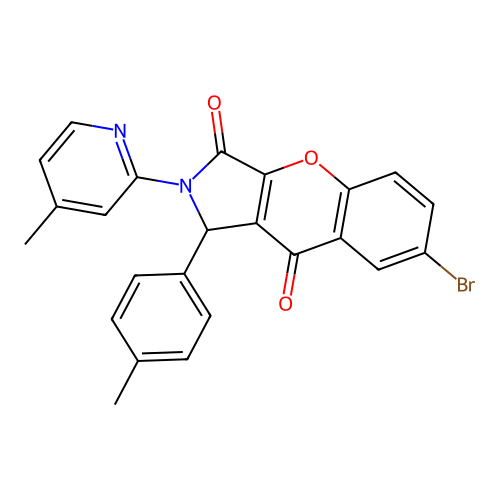 7-bromo-1-(4-methylphenyl)-2-(4-methylpyridin-2-yl)-1H-chromeno[2,3-c]pyrrole-3,9-dione structure