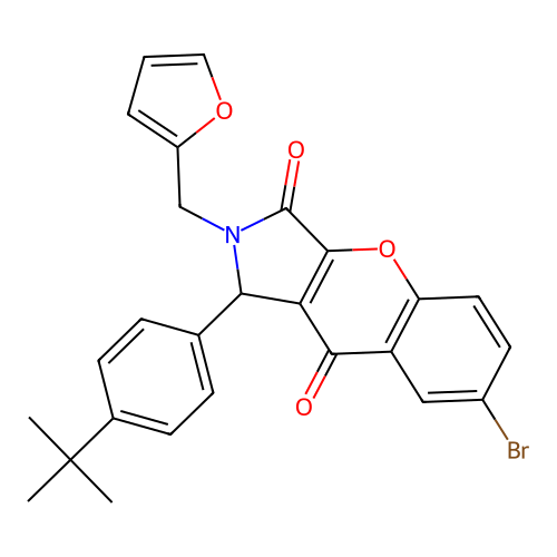 7-bromo-1-(4-tert-butylphenyl)-2-(furan-2-ylmethyl)-1,2-dihydrochromeno[2,3-c]pyrrole-3,9-dione structure