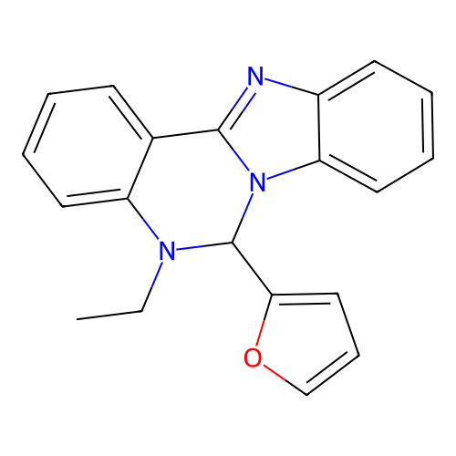 5-Ethyl-6-(furan-2-yl)-5,6-dihydrobenzimidazo[1,2-c]quinazoline structure