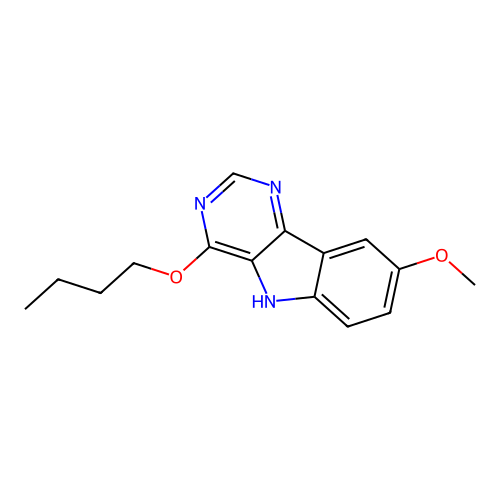 4-Butoxy-8-methoxy-5H-pyrimido[5,4-b]indole structure