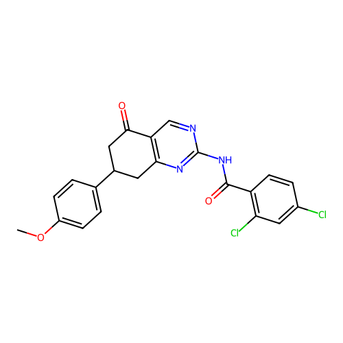 2,4-dichloro-N-[7-(4-methoxyphenyl)-5-oxo-7,8-dihydro-6H-quinazolin-2-yl]benzamide structure