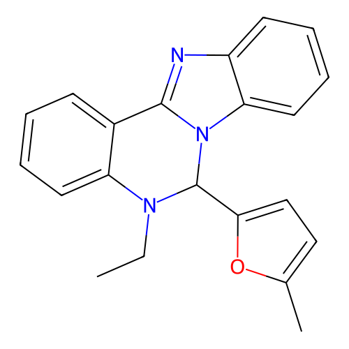 5-Ethyl-6-(5-methylfuran-2-yl)-5,6-dihydrobenzimidazo[1,2-c]quinazoline structure