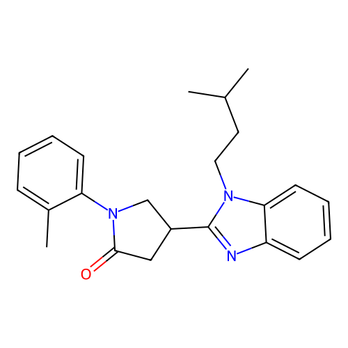 4-(1-isopentyl-1H-benzo[d]imidazol-2-yl)-1-(o-tolyl)pyrrolidin-2-one structure
