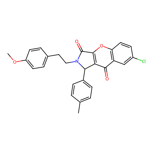 7-chloro-2-(4-methoxyphenethyl)-1-(p-tolyl)-1,2-dihydrochromeno[2,3-c]pyrrole-3,9-dione structure