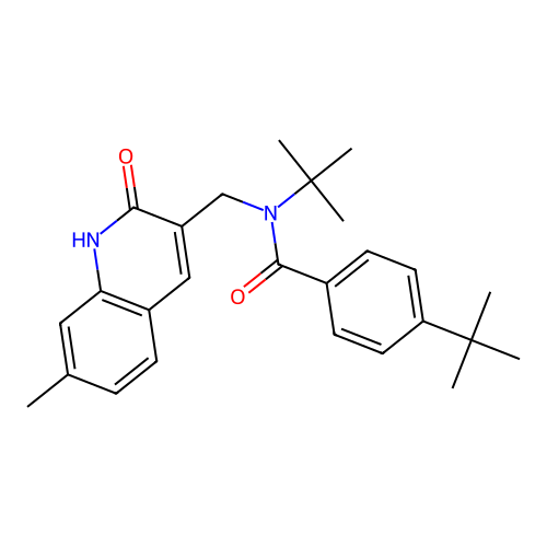 N,4-ditert-butyl-N-[(7-methyl-2-oxo-1H-quinolin-3-yl)methyl]benzamide structure