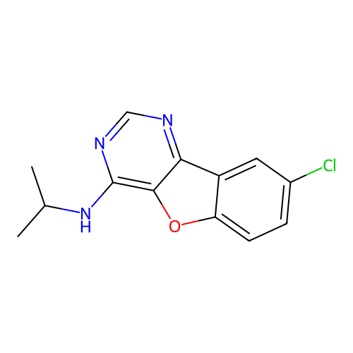 8-chloro-N-(propan-2-yl)[1]benzofuro[3,2-d]pyrimidin-4-amine structure
