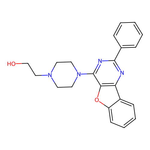 2-[4-(2-Phenyl-[1]benzofuro[3,2-d]pyrimidin-4-yl)piperazin-1-yl]ethanol structure