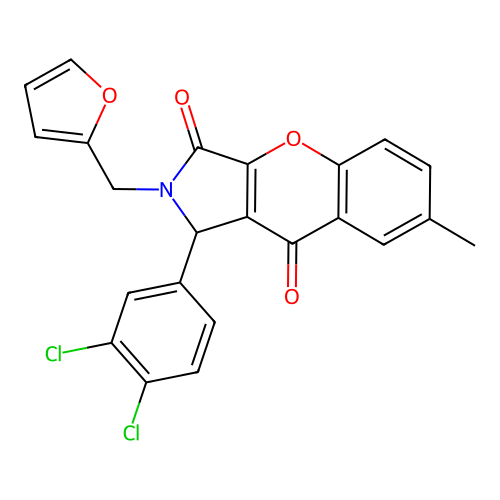 1-(3,4-dichlorophenyl)-2-(furan-2-ylmethyl)-7-methyl-1,2-dihydrochromeno[2,3-c]pyrrole-3,9-dione structure