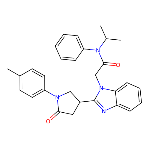 2-{2-[1-(4-methylphenyl)-5-oxopyrrolidin-3-yl]-1H-1,3-benzodiazol-1-yl}-N-phenyl-N-(propan-2-yl)acetamide structure