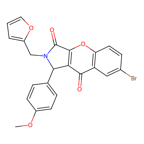 7-bromo-2-(furan-2-ylmethyl)-1-(4-methoxyphenyl)-1,2-dihydrochromeno[2,3-c]pyrrole-3,9-dione structure