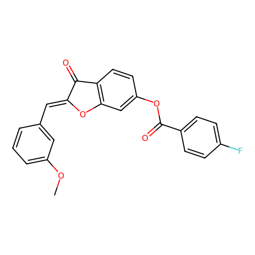 2-[(3-Methoxyphenyl)methylene]-3-oxobenzo[3,4-b]furan-6-yl 4-fluorobenzoate structure