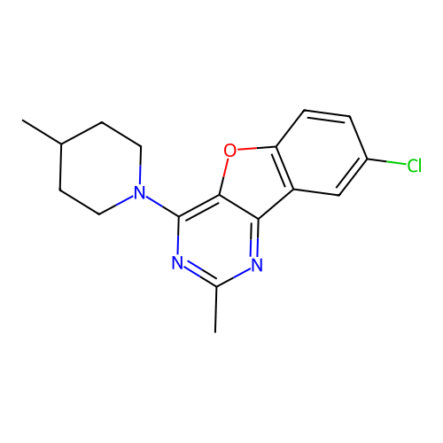 8-Chloro-2-methyl-4-(4-methylpiperidin-1-yl)[1]benzofuro[3,2-d]pyrimidine structure
