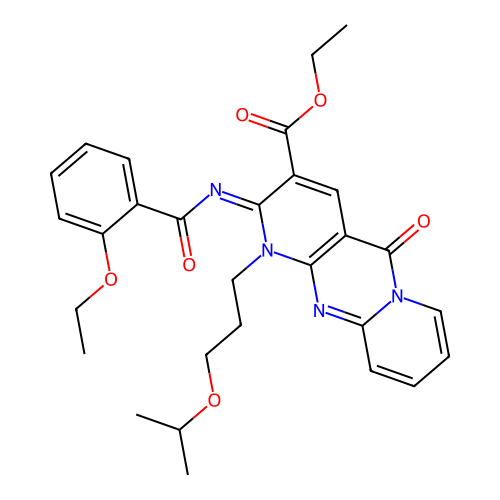 (Z)-ethyl 2-((2-ethoxybenzoyl)imino)-1-(3-isopropoxypropyl)-5-oxo-2,5-dihydro-1H-dipyrido[1,2-a:2',3'-d]pyrimidine-3-carboxylate structure