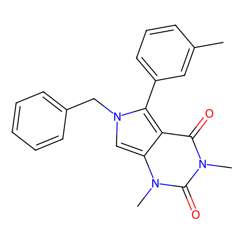 6-benzyl-1,3-dimethyl-5-(3-methylphenyl)-1H-pyrrolo[3,4-d]pyrimidine-2,4(3H,6H)-dione structure
