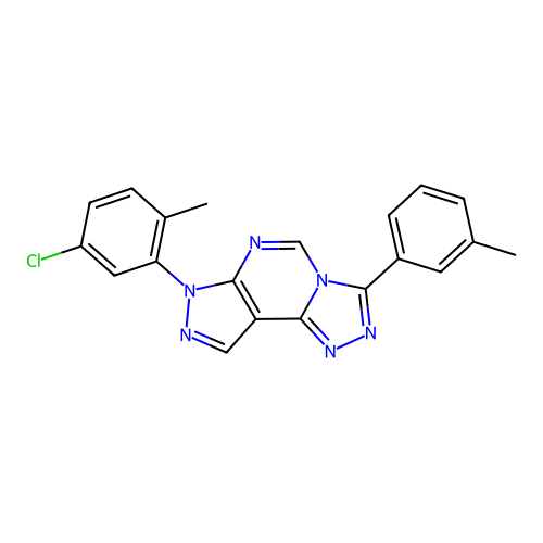 7-(5-chloro-2-methylphenyl)-3-(3-methylphenyl)-7H-pyrazolo[4,3-e][1,2,4]triazolo[4,3-c]pyrimidine structure
