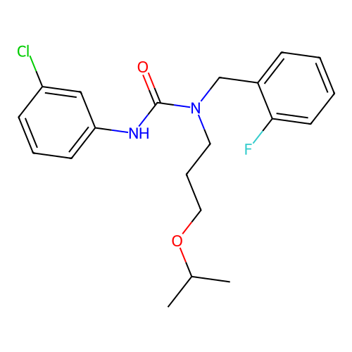 3-(3-Chlorophenyl)-1-(2-fluorobenzyl)-1-[3-(propan-2-yloxy)propyl]urea structure