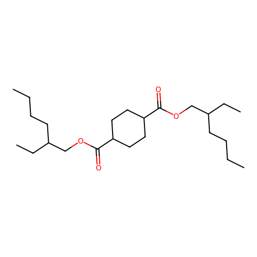 Bis(2-ethylhexyl) cyclohexane-1,4-dicarboxylate structure