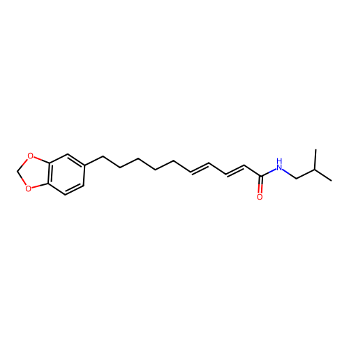 2,4-Decadienamide, 10-(1,3-benzodioxol-5-yl)-N-(2-methylpropyl)-, (E,E)- structure