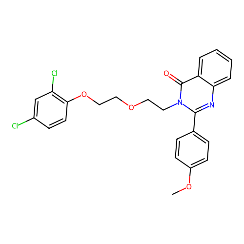 3-[2-[2-(2,4-dichlorophenoxy)ethoxy]ethyl]-2-(4-methoxyphenyl)quinazolin-4-one structure