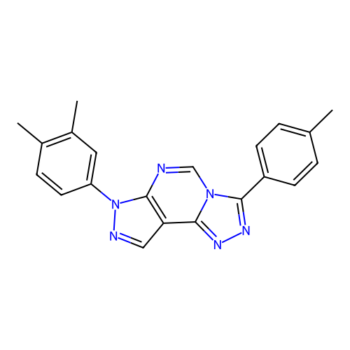 7-(3,4-dimethylphenyl)-3-(p-tolyl)-7H-pyrazolo[4,3-e][1,2,4]triazolo[4,3-c]pyrimidine structure