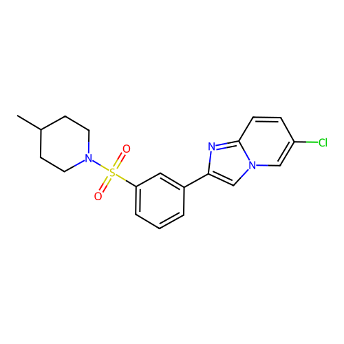 6-Chloro-2-{3-[(4-methylpiperidin-1-yl)sulfonyl]phenyl}imidazo[1,2-a]pyridine structure