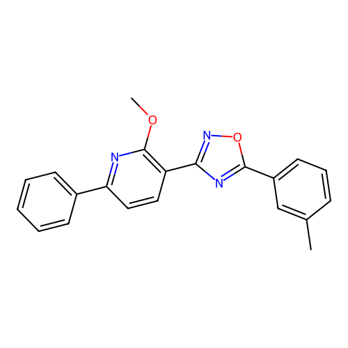 2-Methoxy-3-[5-(3-methylphenyl)-1,2,4-oxadiazol-3-yl]-6-phenylpyridine structure