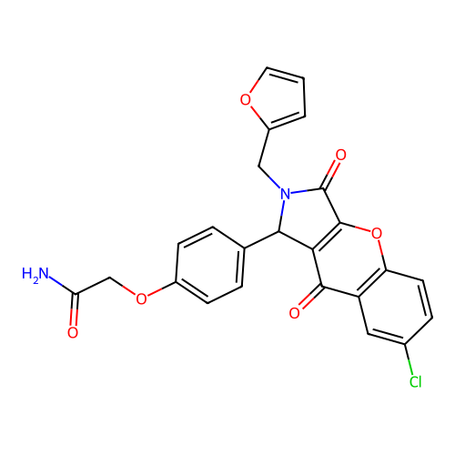2-(4-(7-chloro-2-(furan-2-ylmethyl)-3,9-dioxo-1,2,3,9-tetrahydrochromeno[2,3-c]pyrrol-1-yl)phenoxy)acetamide structure