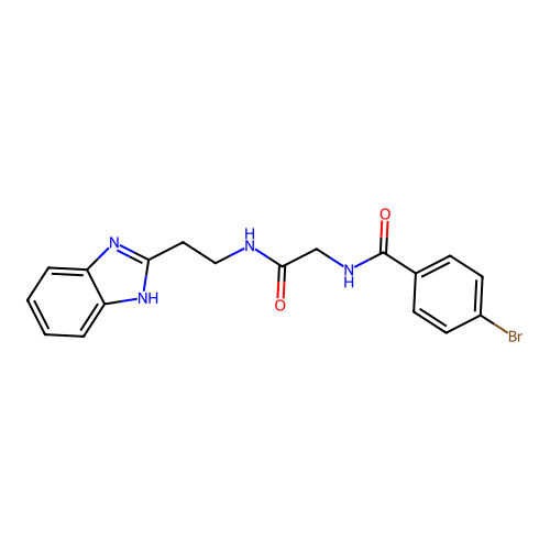N-{[2-(1H-Benzoimidazol-2-yl)-ethylcarbamoyl]-methyl}-4-bromo-benzamide structure