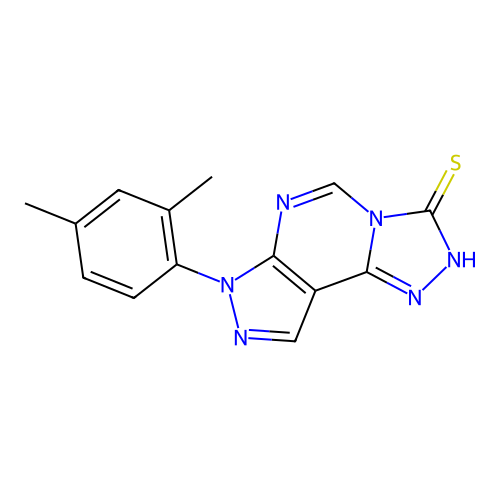 7-(2,4-dimethylphenyl)-2,7-dihydro-3H-pyrazolo[4,3-e][1,2,4]triazolo[4,3-c]pyrimidine-3-thione structure
