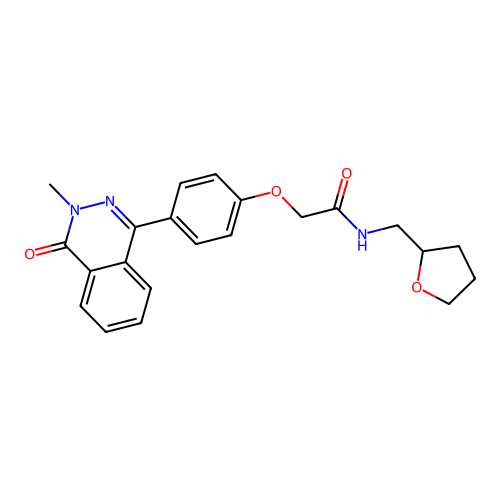 2-[4-(3-methyl-4-oxophthalazin-1-yl)phenoxy]-N-(oxolan-2-ylmethyl)acetamide structure