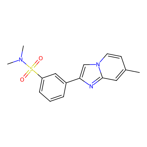 N,N-dimethyl-3-(7-methylimidazo[1,2-a]pyridin-2-yl)benzenesulfonamide structure